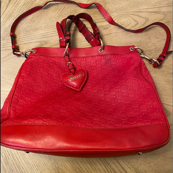 ❤️ Authentic Rare Large Gucci Red Leather Guccissma Valentine’s Collections - Picture 4 of 14